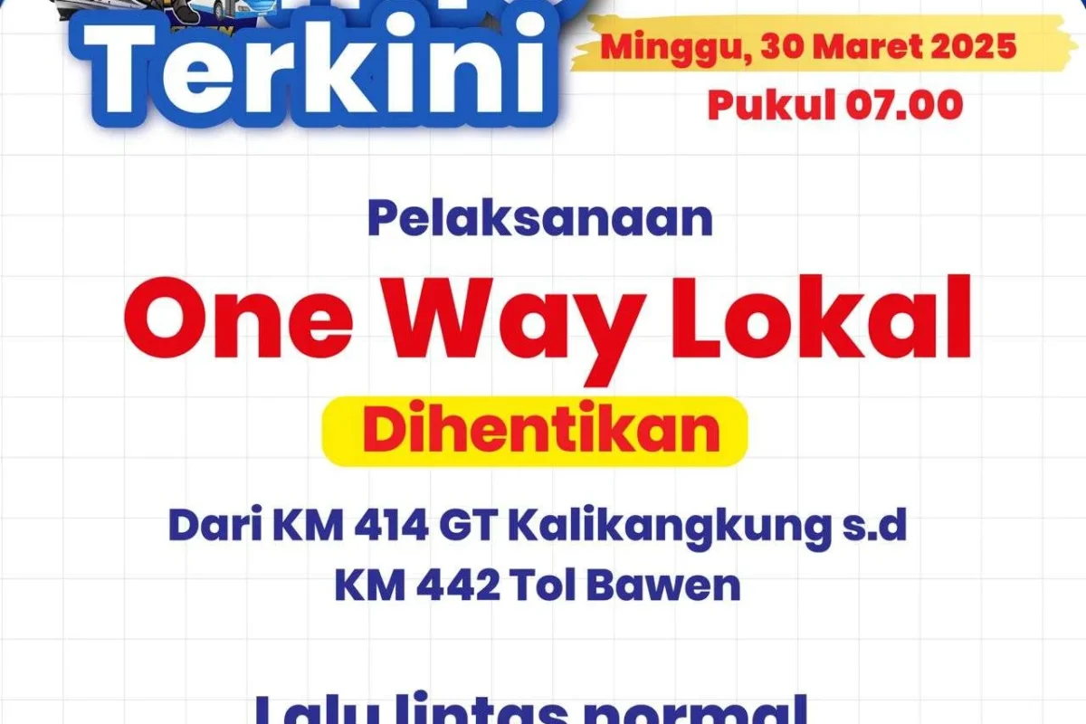 Arus Mudik 2025, Korlantas Polri Hentikan One Way&hellip;