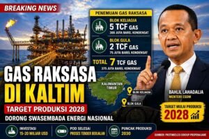 Menteri ESDM Bahlil umumkan temuan gas raksasa 7 TCF di Kaltim, target produksi 2028 dorong swasembada energi.