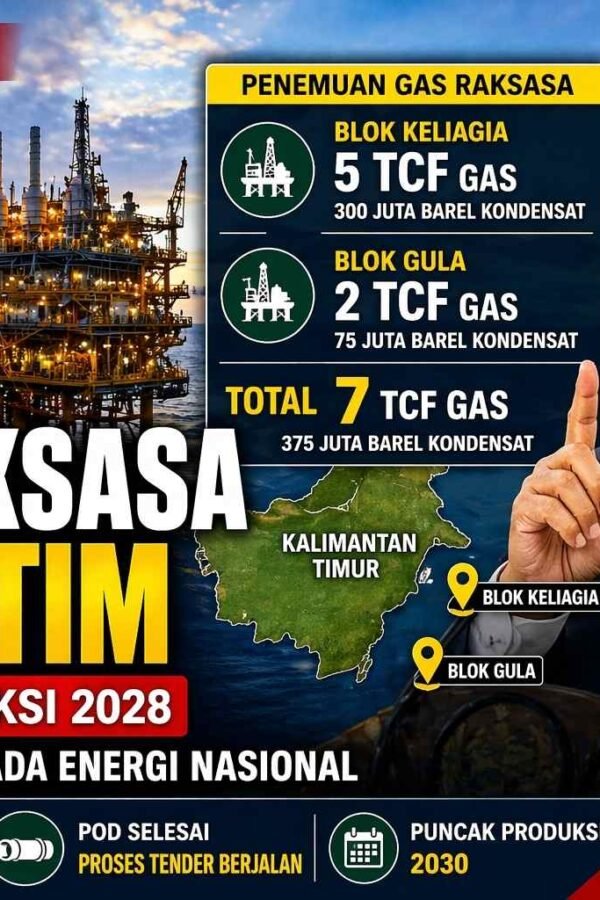 Menteri ESDM Bahlil umumkan temuan gas raksasa 7 TCF di Kaltim, target produksi 2028 dorong swasembada energi.