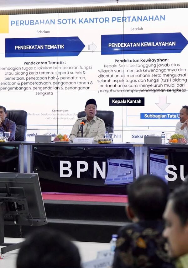 Pengarahan di Kanwil BPN Provinsi Sumatera Utara, Menteri…